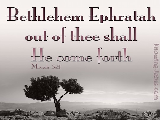Micah 52 "But as for you, Bethlehem Ephrathah, Too little