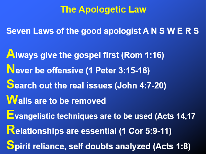 The apologetic Law